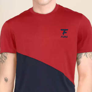 OEM personnalisé nouveau polyester technique t-shirts décontractés respirant couleur unie col rond vente en gros - Product Image 3