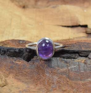 Oval Amethyst 925 Sterling <b>Silver</b> Ring Handmade February Birthstone Gemstone Jewelry Elegant Gifts Women - Product Image 5