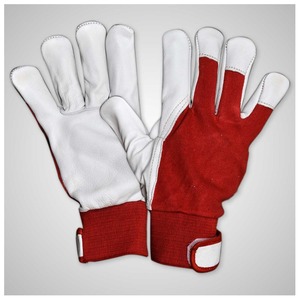 ถุงมือหนังอุตสาหกรรมสำหรับงานหนัก ทนทาน สีแดง ด้านหลังแบบ Drill Back พร้อมยางยืดเสริมความแข็งแรง สายรัดปิดแน่นหนา APEX SAFETY ASP014 - Product Image 5