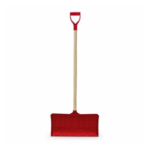 Longue pelle à neige manuelle en plastique pour l'hiver avec manche en bois, outil de déneigement rouge pour le jardin - Product Image 5