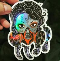 Pegatina de Vinilo Holográfica Personalizada, Resistente, Ecológica, de Alta Calidad, Impresa con Serigrafía, Reflectante e Impermeable