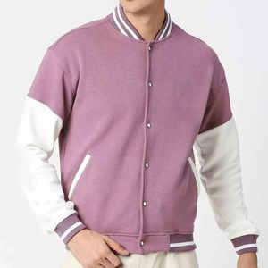Veste de baseball universitaire en tissu enduit, à capuche, décontractée, unie, pour homme, personnalisable, de qualité supérieure - Product Image 2