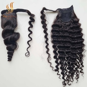 Extensions de cheveux vierges Remy alignées sur les cuticules en queue de cheval, qualité 10A, double trame machine, toutes les couleurs, teignables, 4 à 36 pouces - Product Image 1