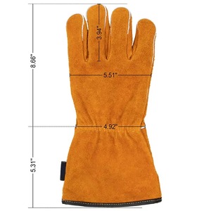 Guantes de soldadura de cuero de seguridad duraderos resistencia al calor diseño premium razonable - Product Image 1