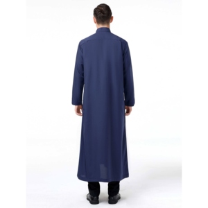 Thobe Casual Moderno para Hombre, Diseño Exclusivo, Algodón Ligero, Jubba Islámica Clásica, Atuendo Musulmán Tradicional - Product Image 2