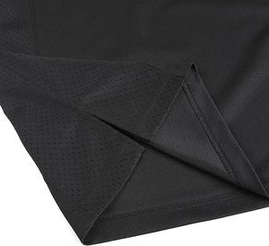 Camiseta Deportiva Negra de Manga Corta con Rayas Blancas, Ligera, de Jersey de Poliéster - Product Image 4