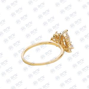 1.00 CTW Marquise Cut Art Déco Moissanite Bague en diamant pour femme Anniversaire Cadeau Bande pour l'amour - Product Image 4