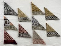 Juego de 10 Pañuelos Cuadrados de Algodón con Estampado a Mano, para el Cuello y la Cara, Unisex, para Verano