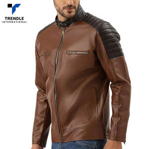 Nouvelle collection 2025 – Blousons d'hiver en cuir pour hommes à col montant et logo frontal, coupe longue et fine – Prix de gros – Nouveauté irrésistible - Product Image 2