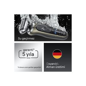 Rasoir électrique doré étanche IPX7 pour homme, autonomie de 60 minutes, tondeuse de précision, utilisation humide/sèche, conception sans fil - Product Image 3