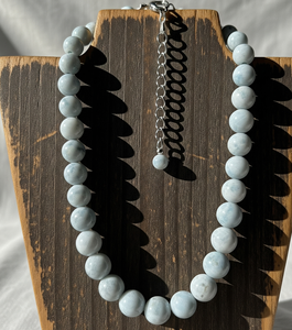 Collier pour femme en argent 925 de 18 pouces, tendance, avec perles d'eau douce et aigue-marine, design noué à la main, pierre naturelle de guérison, cadeau - Product Image 2