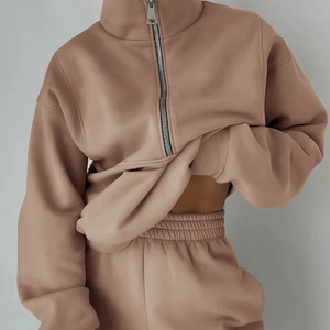 Conjuntos unisex de alta calidad, chándal informal con capucha, chándal de gran tamaño para mujer - Product Image 1