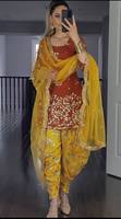 Nuevo Traje Punjabi con Botones y Encaje con Estampado Floral de Moda para Mujer con Bordado Completo de Meetali Creation