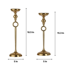 Gold Pillar Brass Candle Holder <b>Table</b> <b>Decoration</b> Luxury Candle Stand Set <b>Valentines</b> Day Wedding Decorative Candle Holder Pillars - Product Image 4