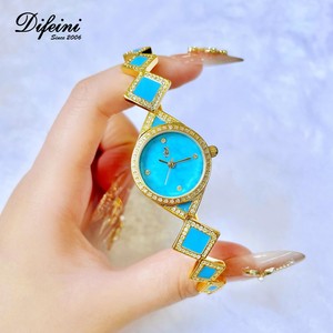 <span class=keywords><strong>Reloj</strong></span> <span class=keywords><strong>de</strong></span> Moda <span class=keywords><strong>de</strong></span> Lujo para Mujer, Esfera <span class=keywords><strong>de</strong></span> Turquesa Natural, Resistente al Agua 30M, Movimiento <span class=keywords><strong>de</strong></span> Cuarzo Japonés Miyota, Correa <span class=keywords><strong>de</strong></span> Latón Chapada en Oro, Último Modelo - Product Image 3