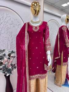 Conjunto de Tres Piezas de Diseñador de la Mejor Calidad para Mujer, Conjunto de Kurta y Pantalón del Fabricante y Mayorista, Regalo para Ella, Informal - Product Image 4