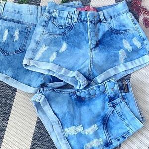 Shorts de Mezclilla de Verano de Alta Calidad para Mujer, Talla Grande, Pierna Ancha, Color Blanco, Azul, Negro, Gris, Elásticos, Lote en Existencia - Product Image 5