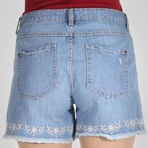 Shorts de Mezclilla Casuales de Moda para Mujer, Talla Grande, Transpirables, con Estampado de Logotipo Azul en la Cintura, Precio Económico, Verano - Product Image 2