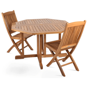 folding table bistro teak <b>wood</b> set and 2 <b>chair</b> made in indonesia - Product Image 1