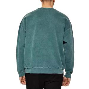 Sweat-shirts pour hommes coupe ample à boutons, délavés à l'acide, 380 GSM, col rond, décontractés, impression numérique, collection Hiver 2026 – Vente en gros - Product Image 5