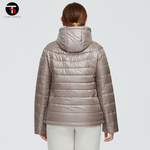2025 nueva chaqueta acolchada gruesa de manga larga para mujer de invierno con abrigo con cremallera logotipo personalizado relleno de algodón de alta calidad - Product Image 4