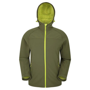 Veste Softshell en toile légère unisexe respirante en gros, parka imperméable, col montant, logo frontal - Product Image 4