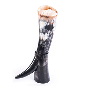 Mejor Venta de diseño natural logotipo personalizado superior vikingo cerveza beber cuerno pulido a mano cuerno de búfalo soporte decoración diseño clásico - Product Image 4