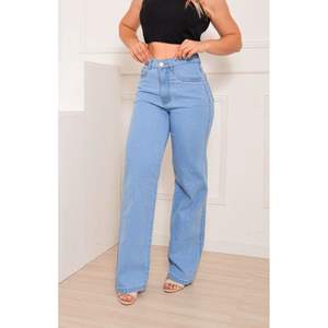 Jean en denim large tendance et stylé pour femme, taille haute, écologique, extensible, durable, style urbain, mode, avec placage. - Product Image 3