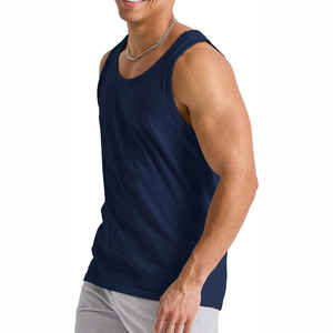 Camiseta sin mangas de gimnasio para hombre superventas, diseño OEM con decoración de estampado de algodón de alta calidad, ropa informal transpirable de talla grande Pakistán - Product Image 6