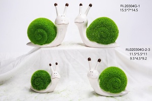 Figura Decorativa de Cerámica con Diseño de <span class=keywords><strong>Caracol</strong></span> y Rana para Decoración del Hogar - Product Image 3