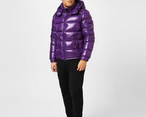 Ropa informal para hombre, chaqueta acolchada brillante, chaqueta acolchada de Color púrpura para hombre, chaqueta hinchada de invierno con logotipo personalizado para hombre - Product Image 4