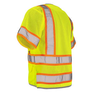 High Visibility Zipper Reflective Security Construction Vest Casual Short Sleeve Multi-Pocket Traffic Road Casual Outer Wear - Product Image 5
