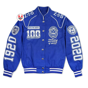 Chaqueta universitaria de lana con mangas de lana bordadas Letterman Zeta Phi Beta, chaqueta universitaria de lana personalizada de alta calidad para hombre - Product Image 4
