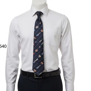 Corbata de poliéster sólido Transferencia de calor Diseño impreso Durable Resistente a las arrugas Oficina formal Uniforme DE BODA Corbatas para hombres - Product Image 5