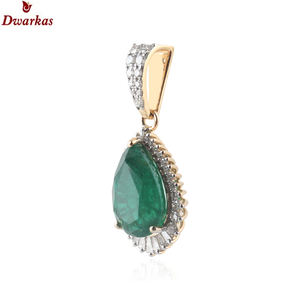 Wholesale custom fashion gold plated Elegant 925 sterling silver emerald multi gemstone pendant necklace-high-grade gift - Product Image 2