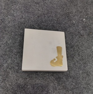 Posavasos cuadrado de mármol blanco hecho a mano con incrustaciones de estrella de latón posavasos moderno elegante de mármol posavasos decorativo de moda mesa de mármol - Product Image 6