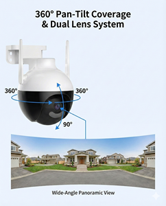 كاميرا مراقبة IP لاسلكية ثنائية العدسة بدقة 4K مع خاصية التحكم عن بعد للاستخدام الداخلي/الخارجي مع تنبيهات الصوت والحركة ورؤية ليلية - Product Image 6