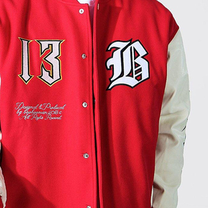 Veste universitaire de style baseball universitaire de haute qualité pour hommes vestes Letterman en tissu de laine à la mode - Product Image 5