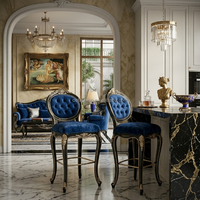 Maßgefertigtes Europäisches Klassisches Samt-Sofa-Set, 3-teilige Gepolsterte Sitzgruppe für Luxus-Villen & Hotelprojekte