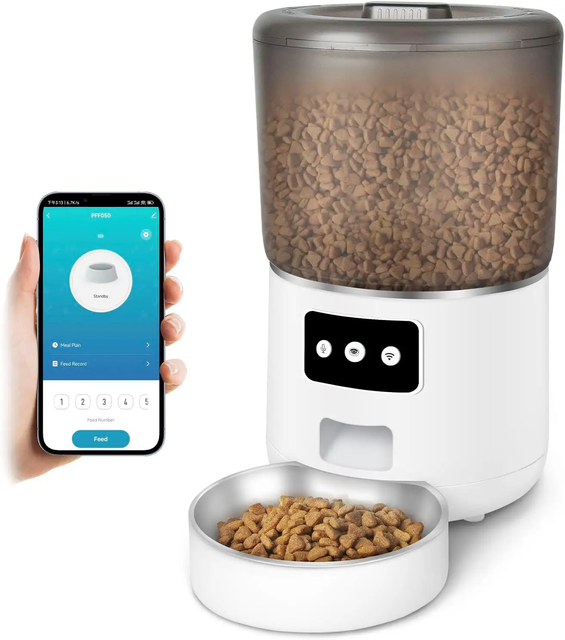 New Arrival Smart Automatic WiFi Pet Feeder Silicone Cat Food Dispenser with APP Control for Dogs