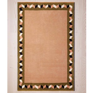 Alfombra de lana con mechones a mano personalizada Las líneas abstractas con mechones a mano están inspiradas en los patrones únicos Griffiths Rug Rust Decoración al por mayor - Product Image 2