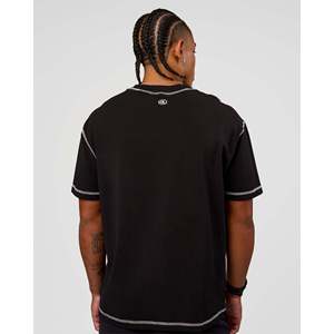 T-shirt unisexe CF surdimensionné en coton épais avec broderie en tissu éponge, respirant et imprimé uni - Product Image 2