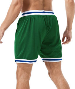Short rétro en maille brodé pour homme avec poches Athletic Gym American Respirant Basketball Mesh Shorts Prix raisonnable OEM - Product Image 2