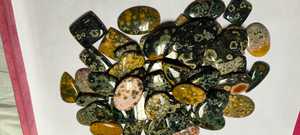 Jaspe Oceánico Natural, Corte Ovalado, Verde Grisáceo, 500g, Tamaño Libre, Piedras Preciosas Sueltas en Cabujón para Joyería - Product Image 4