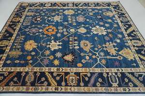 Tapis et carpettes de haute qualité en laine pure tissée à la main, laine filée à la main, design Ushak, antidérapant, lavable, pour le sol de la maison - Product Image 3