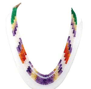 Cuentas de colores facetadas de múltiples piedras naturales, collar hecho a mano, bonito babero, regalo de piedra Natural - Product Image 1