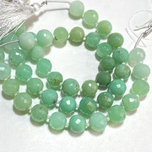 Cuentas redondas facetadas de crisoprasa de alta calidad, cuentas redondas de piedras preciosas naturales de 8,5-10MM, cuentas al por mayor para la fabricación de joyas - Product Image 5