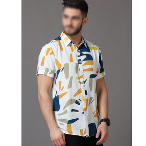 Camiseta de Manga Corta Estampada, Ecológica, Duradera, de Spandex/Poliéster, Cómoda, Diseño Pakistaní, Cuello Alto, Transpirable - Product Image 3