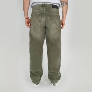 Jean baggy décontracté pour homme, coupe large, effet 3D, délavé, en coton, denim moyen - Product Image 2