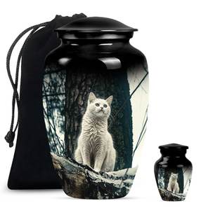 White Cat Memorial <b>Urn</b> <b>for</b> <b>Human</b> <b>Ashes</b> Keepsake Decorative Large <b>Urn</b> <b>Small</b> Cremation <b>for</b> Adult <b>for</b> Cat Lovers Pet <b>Ashes</b> <b>Urn</b> - Product Image 2